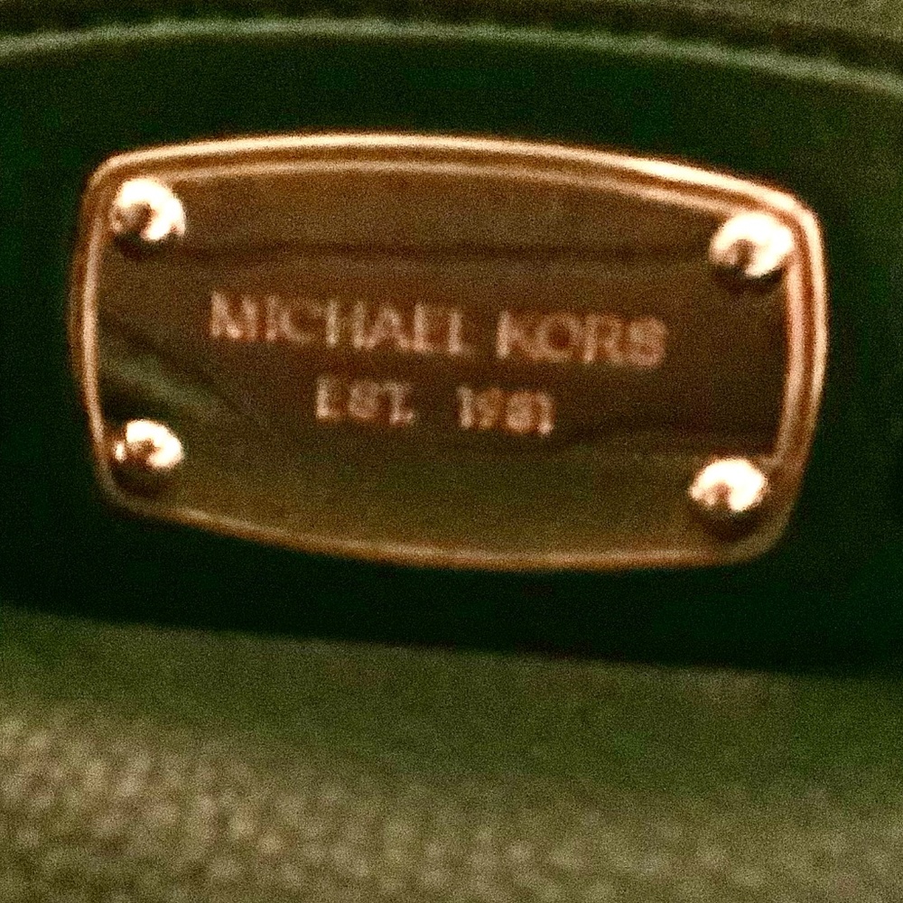 MICHAEL KORS HAMILTON LARGE EAST WEST LEATHER TOTE DARK CLOVER GREEN - Picture 2 of 5